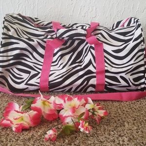 Zebra print duffel bag